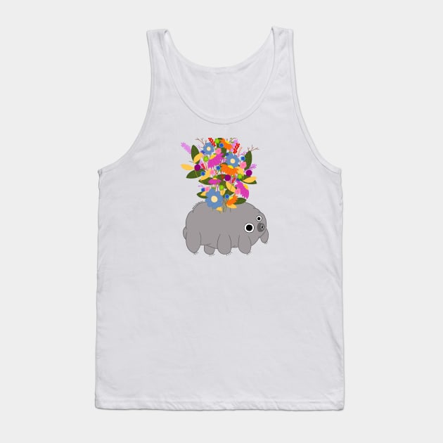 Floral Tardigrade Tank Top by katiebokan